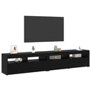 TV-skab 2 pcs Sort eg 210 x 35 x 40 cm Konstrueret træ