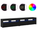 TV-skab 2 pcs Sort eg 210 x 35 x 40 cm Konstrueret træ