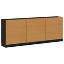 Sideboard 3 pcs Sort eg 181 x 30 x 70 cm Konstrueret træ