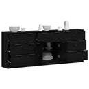 Sideboard 3 pcs Sort eg 181 x 30 x 70 cm Konstrueret træ