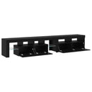 TV-skab 2 pcs Sort eg 230 x 36,5 x 40 cm Konstrueret træ