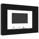TV-møbelsæt 8 pcs Sort eg 100 x 30 x 30 cm Konstrueret træ
