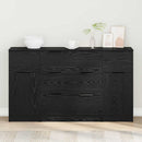 Sideboard med skuffe 3 pcs Sort eg Konstrueret træ