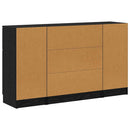 Sideboard med skuffe 3 pcs Sort eg Konstrueret træ