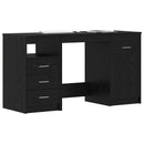 Bord med skuffe 2 pcs Sort eg 140 x 50 x 76 cm Konstrueret træ