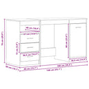 Bord med skuffe 2 pcs Sort eg 140 x 50 x 76 cm Konstrueret træ