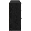 Sideboard med skuffe 3 pcs Sort eg Konstrueret træ