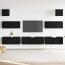 TV-møbelsæt 7 pcs Sort eg 100 x 30 x 30 cm Konstrueret træ