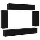 TV-møbelsæt 6 pcs Sort eg 100 x 30 x 30 cm Konstrueret træ
