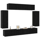 TV-møbelsæt 6 pcs Sort eg 100 x 30 x 30 cm Konstrueret træ