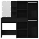 LED Smykkebord Set Sort eg 140 x 40 x 140 cm Konstrueret træ