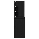 LED Smykkebord Set Sort eg 140 x 40 x 140 cm Konstrueret træ