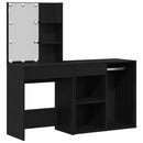 LED Smykkebord Set Sort eg 140 x 40 x 140 cm Konstrueret træ