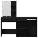 LED Smykkebord Set Sort eg 140 x 40 x 140 cm Konstrueret træ
