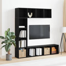 Bogreol 3 pcs Sort eg 36 x 30 x 143 cm Konstrueret træ