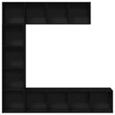 Bogreol 3 pcs Sort eg 36 x 30 x 143 cm Konstrueret træ