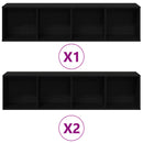 Bogreol 3 pcs Sort eg 36 x 30 x 143 cm Konstrueret træ