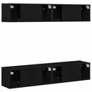 TV-møbelsæt 4 pcs Sort eg 80 x 30 x 30 cm Konstrueret træ
