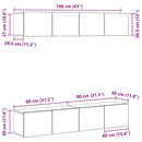 TV-møbelsæt 4 pcs Sort eg 80 x 30 x 30 cm Konstrueret træ