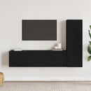 TV-møbelsæt 3 pcs Sort eg 130,5 x 30 x 140 cm Konstrueret træ