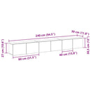 TV-møbelsæt 3 pcs Sort eg 80 x 30 x 30 cm Konstrueret træ