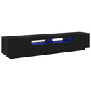 TV-møbelsæt 2 pcs Sort 200 x 35 x 40 cm Konstrueret træ