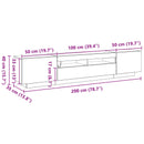 TV-møbelsæt 2 pcs Sort 200 x 35 x 40 cm Konstrueret træ
