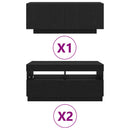 TV-møbelsæt 3 pcs Sort 260 x 35 x 40 cm Konstrueret træ