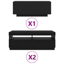 TV-møbelsæt 3 pcs Sort 300 x 35 x 40 cm Konstrueret træ