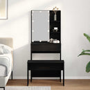 LED Smykkebord Set med spejllys 2 pcs Sort eg Konstrueret træ