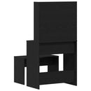 LED Smykkebord Set med spejllys 2 pcs Sort eg Konstrueret træ