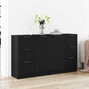 Sideboard med skuffe Sort eg 120 x 30 x 70 cm Konstrueret træ