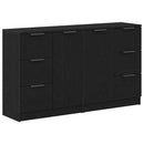 Sideboard med skuffe Sort eg 120 x 30 x 70 cm Konstrueret træ