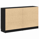 Sideboard med skuffe Sort eg 120 x 30 x 70 cm Konstrueret træ