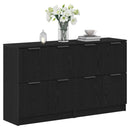 Sideboard 2 pcs Sort eg 60 x 30 x 70 cm Konstrueret træ