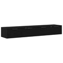 Væghængt skab 2 pcs Sort eg 68 x 30 x 20 cm Konstrueret træ