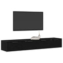 Væghængt skab 2 stk. Sort eg 68 x 30 x 20 cm Konstrueret træ