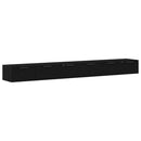 Væghængt skab 2 pcs Sort eg 102 x 30 x 20 cm Konstrueret træ
