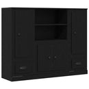 Highboard Sort eg 132 x 35,5 x 103,5 cm Konstrueret træ