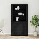 Highboard med skuffe Sort eg 80 x 33 x 150 cm Konstrueret træ