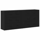 Sideboard med skuffe Sort eg 160 x 33 x 70 cm Konstrueret træ