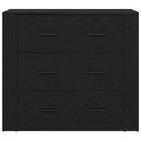 Sideboard med skuffe Sort eg 160 x 33 x 70 cm Konstrueret træ