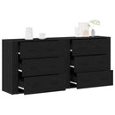Sideboard med skuffe Sort eg 160 x 33 x 70 cm Konstrueret træ