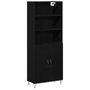 Highboard 2 pcs Sort eg Konstrueret træ