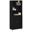 Highboard 2 pcs Sort eg Konstrueret træ