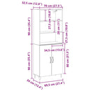 Highboard 2 pcs Sort eg Konstrueret træ