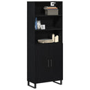 Highboard 2 pcs Sort eg Konstrueret træ