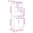 Highboard 2 pcs Sort eg Konstrueret træ