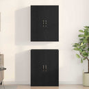 Vægmonteret skab Vægmonteret 2 pcs Sort eg 69,5 x 34 x 90 cm