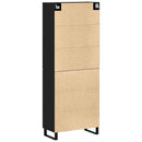 Highboard 2 pcs Sort eg 69,5 x 34 x 180 cm Ingeniørtræ og glas